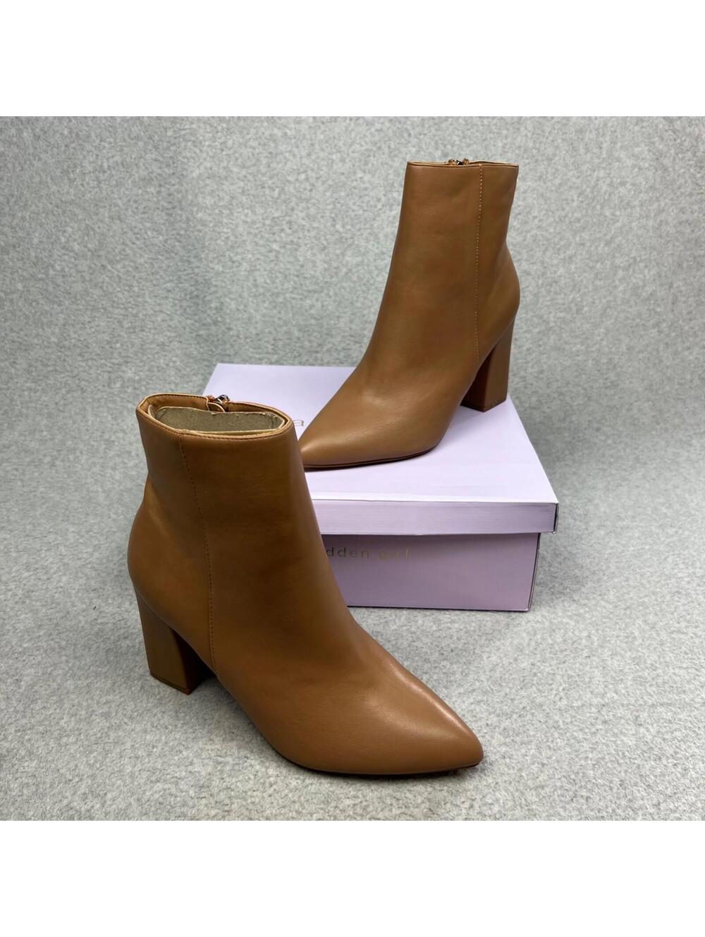 Madden Girl Flexx Womens Block Heel Dress Boots Point Toe Chic Simple 9.5